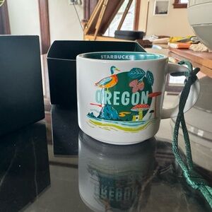 Starbucks Oregon discover series mini mug ornament- White and Teal